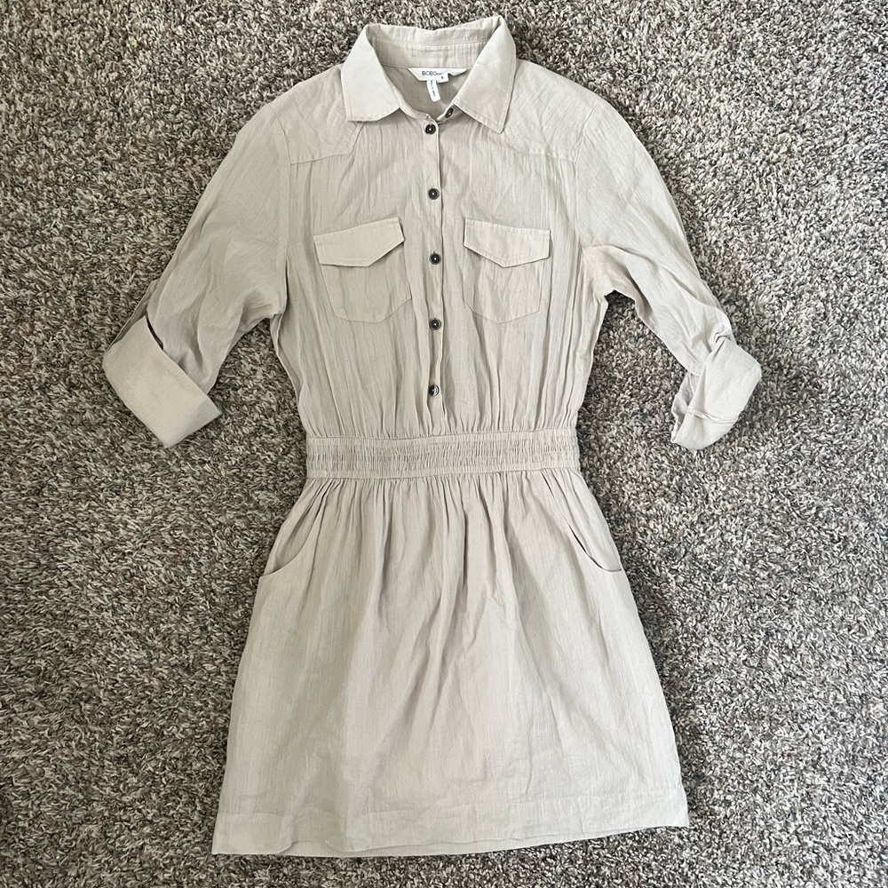 BCBGeneration Dune Utility Long Sleeve Mini Dress